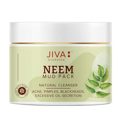 Jiva Neem Mud Pack 100gm Natural Face Clay Mask for Deep Cleansing and Oil Control Pack of 1