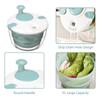 Large Salad Spinner 5L Manual Lettuce Dryer with Brake Button Vegetable Fruit Washer for Kitchen Prep Quick Wash Spin Drain Greens in One Bowl Blue