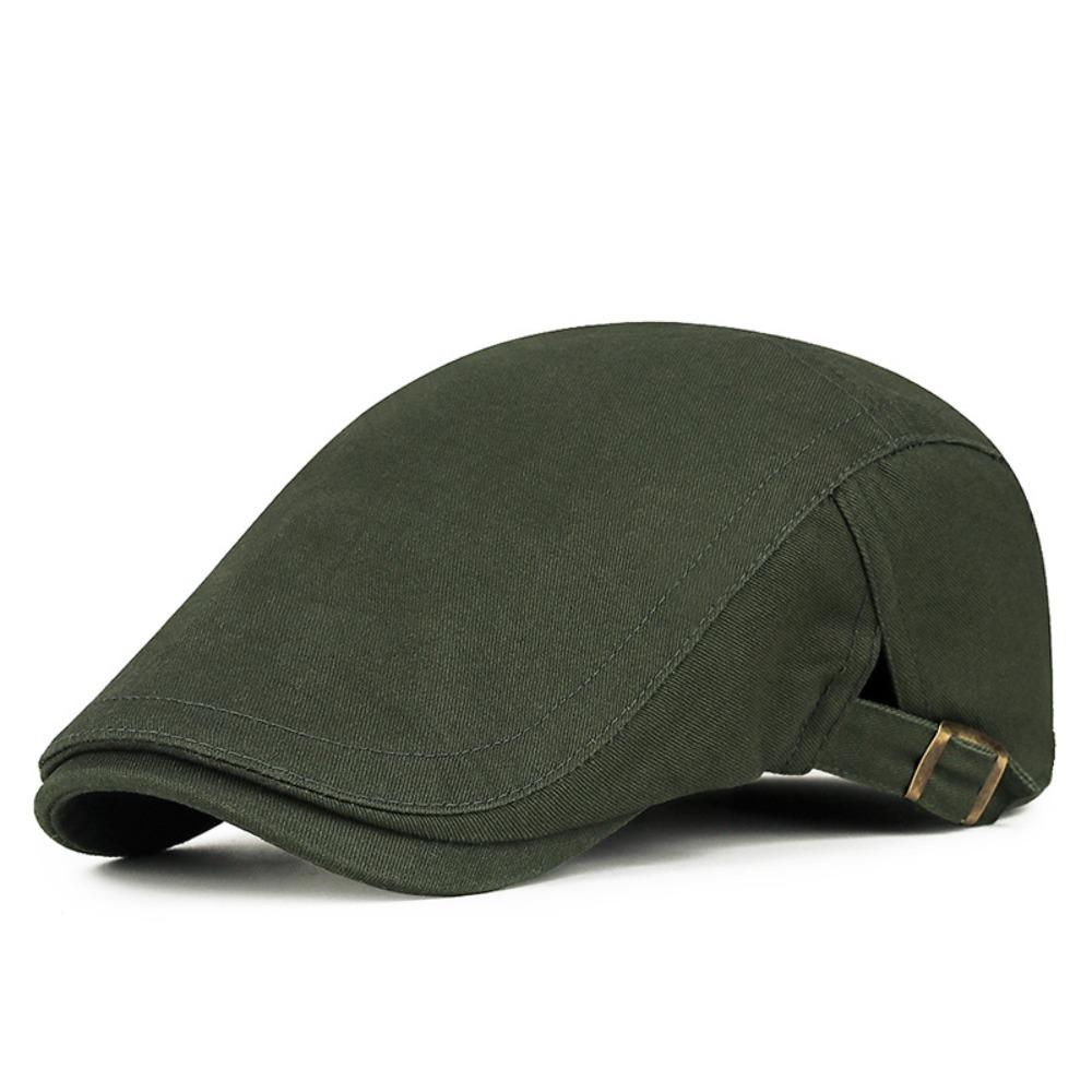 

Korean Style Men Beret Hat Solid Color Forward Peaked Cap Retro Mesh Flat Cap Driving