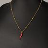1Pc Stainless Steel Vintage Lucky Horn Cornicello Pepper Pendant Necklaces Gothic Italian Chilli Aesthetic Collares Jewelry
