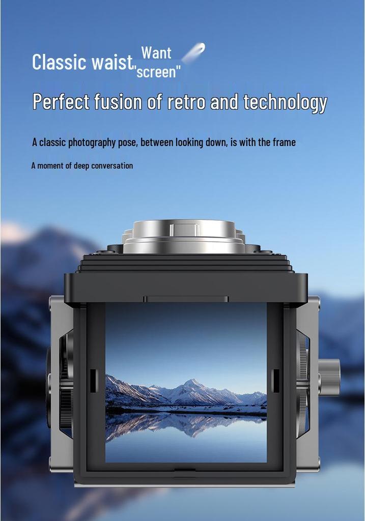 Retro Dual-Lens Travel Camera - Manual Crank, Student-Friendly, Portable Film & Digital Model