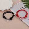 A Pair of Glowing Dog Paw Shaped Bracelets, Milan Rope, Astronaut Couple Bracelet, Men's and Women's Heart-shaped Magnetic Woven Hand Adjustable Rope