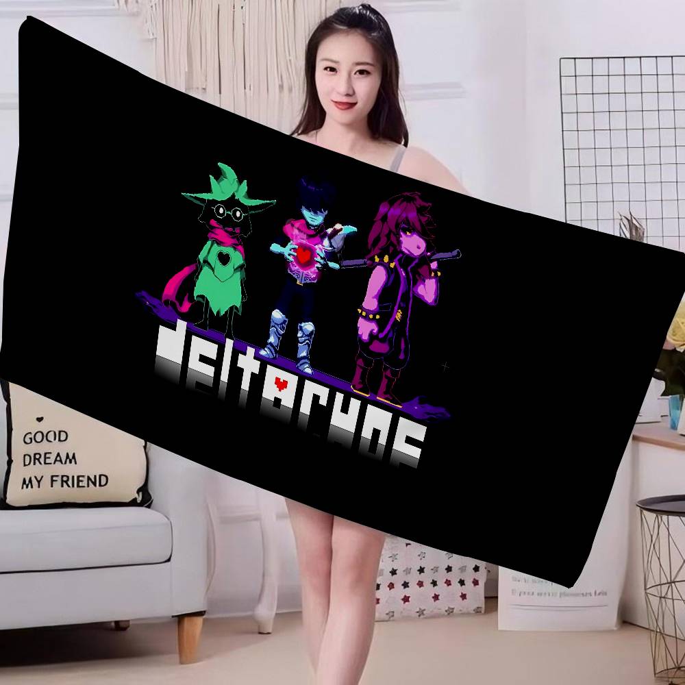 Deltarune Game Bath Towel Microfiber Soft Water Absorbing Breathable For Girl Kids Decorative Cartoon Beach Towel