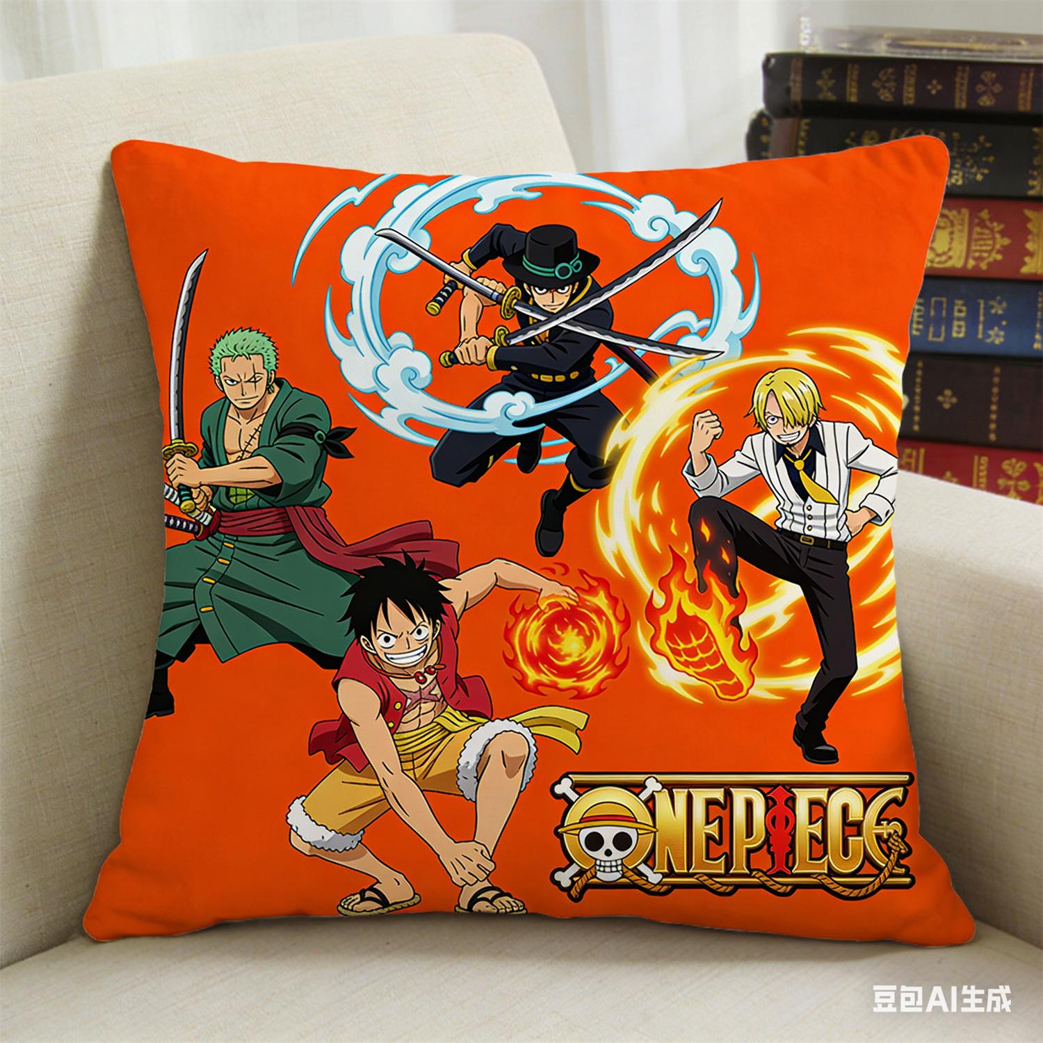 

Наволочка с принтом персонажа из аниме One Piece, любимого фанатами. Декоративная наволочка для спальни, гостиной и энтузиастов аниме 45x45cm
