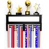 Medal Hanger Display with Trophy Shelf Strong Load-bearing Simple Installation Wall-Mounted Medal Holder Awards Trophy Display