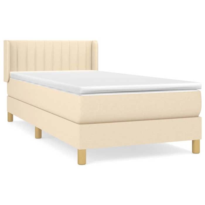 3130390 vidaXL Divan Bed with Mattress Cream 80x200 Cm Fabric