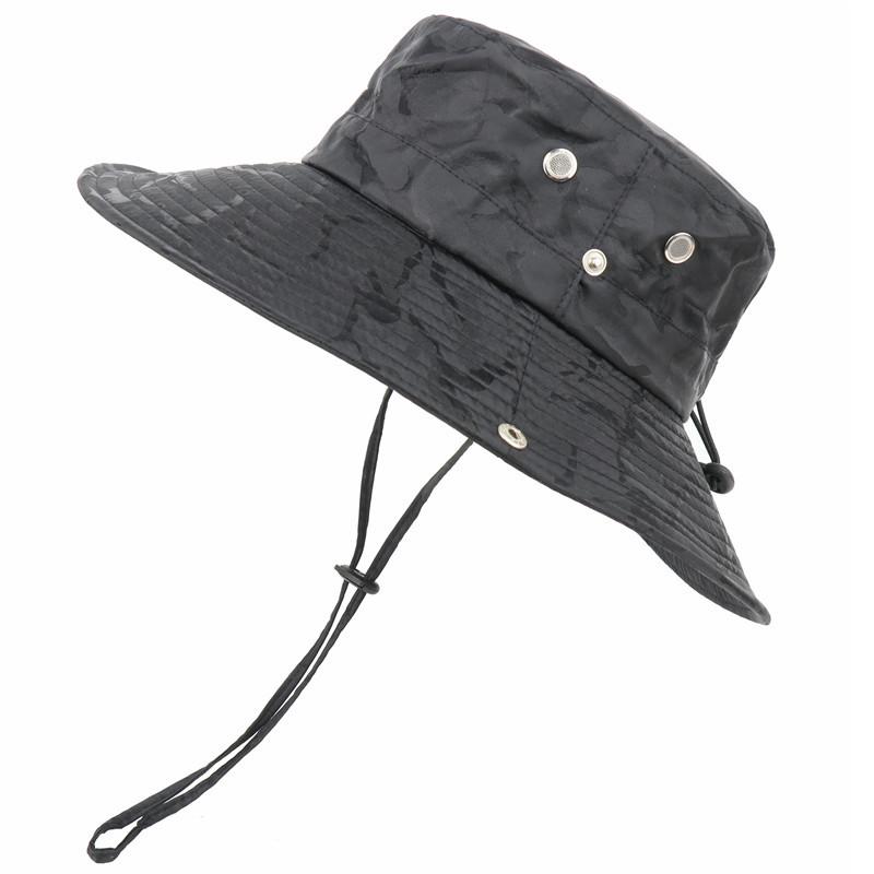 New men's and women's camouflage bucket hat outdoor sun protection fishing hat big edge outdoor hiking sun hat