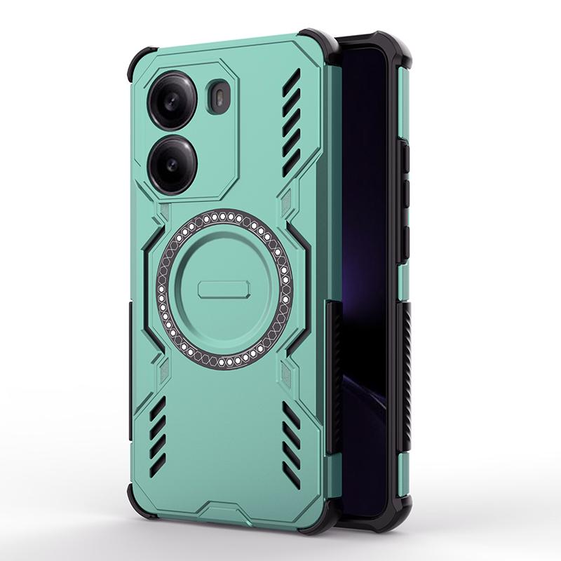 KEYSION Hollow Heat Dissipation Case for Xiaomi POCO X7 Pro Silicone+PC Magnetic Cooling Shockproof Phone Cover for Redmi Turbo4