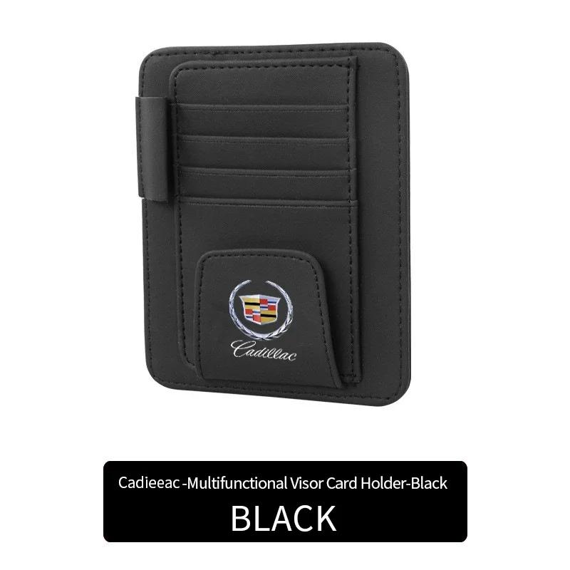 For Cadillac Logo Seville XT4 CT4 SLR STS EXT CTS Escalade CT5 Coupe Car Sun Visor Sunglasses Clip Card Holder Auto Accessories