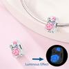 Valentine'S Day Luminous Charms Copper Pink Rose Romantic Little Bear Beads Fit Original Bracelets Diy Jewelry Gift