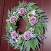 Artificial Purpler Rose Wreath Realistic Rose Flower Wreath with for Wedding Party Inside and Outside Decoration
