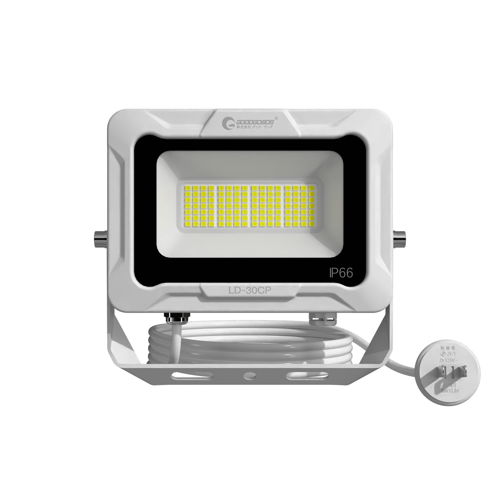 

GOODGOODS 30W LED Floodlight, Daylight White, AC85V-265V, 4500Lm, IP66 Waterproof and Dustproof, Work Light, High Brightness, Energy Saving, 120°