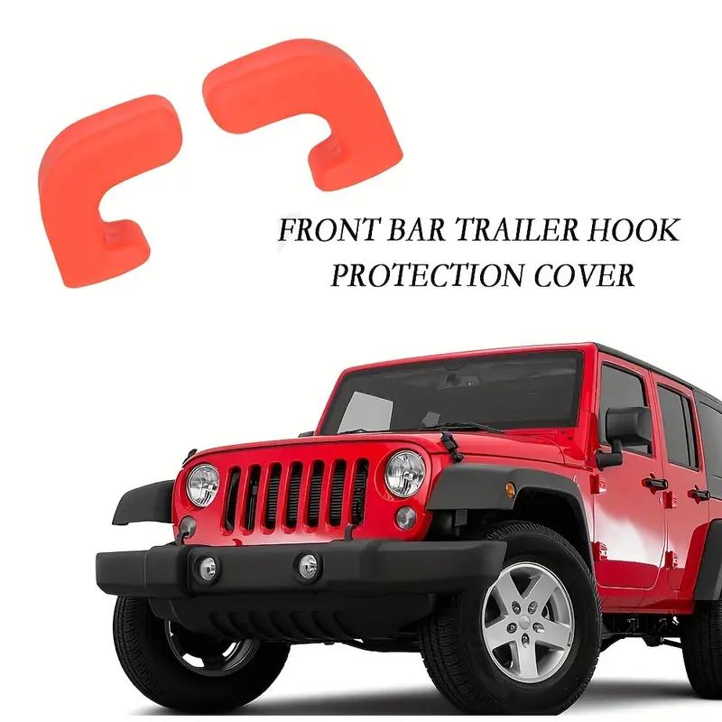 Bumper Tow Hook Covers 2Pack for Jeep Wrangler JK JL Gladiator JT 2007-2025 Adds Cushioned Grip To Tow Strap Recovery (Black)