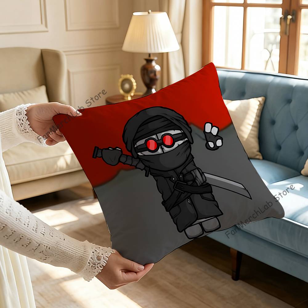 

Anime HHank SSharkrobotS Pillowcase Pillowslip Cushion Plush Boys Girls Cartoon Anime Kawaii Decoration Kids Birthday Gifts 30x30cm