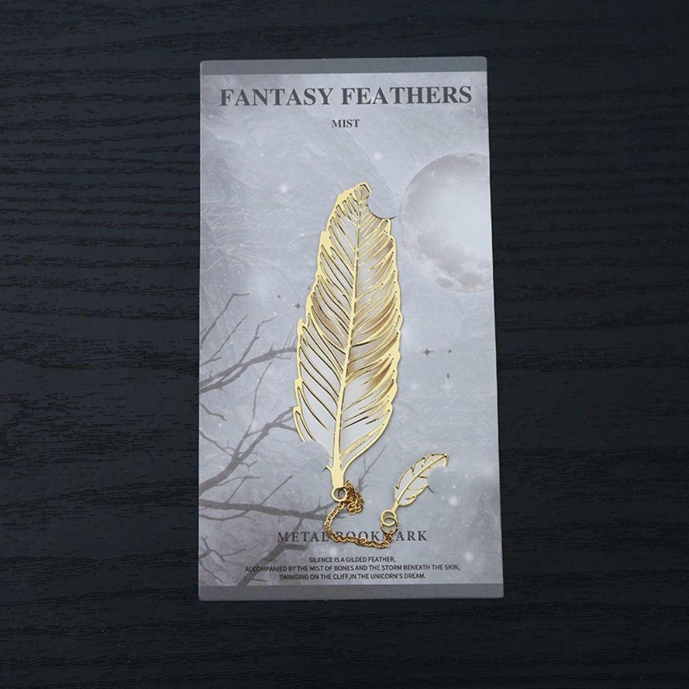 4Pcs Creative Feather Shape Bookmark Vintage Decorative Bookmark  Office Reading