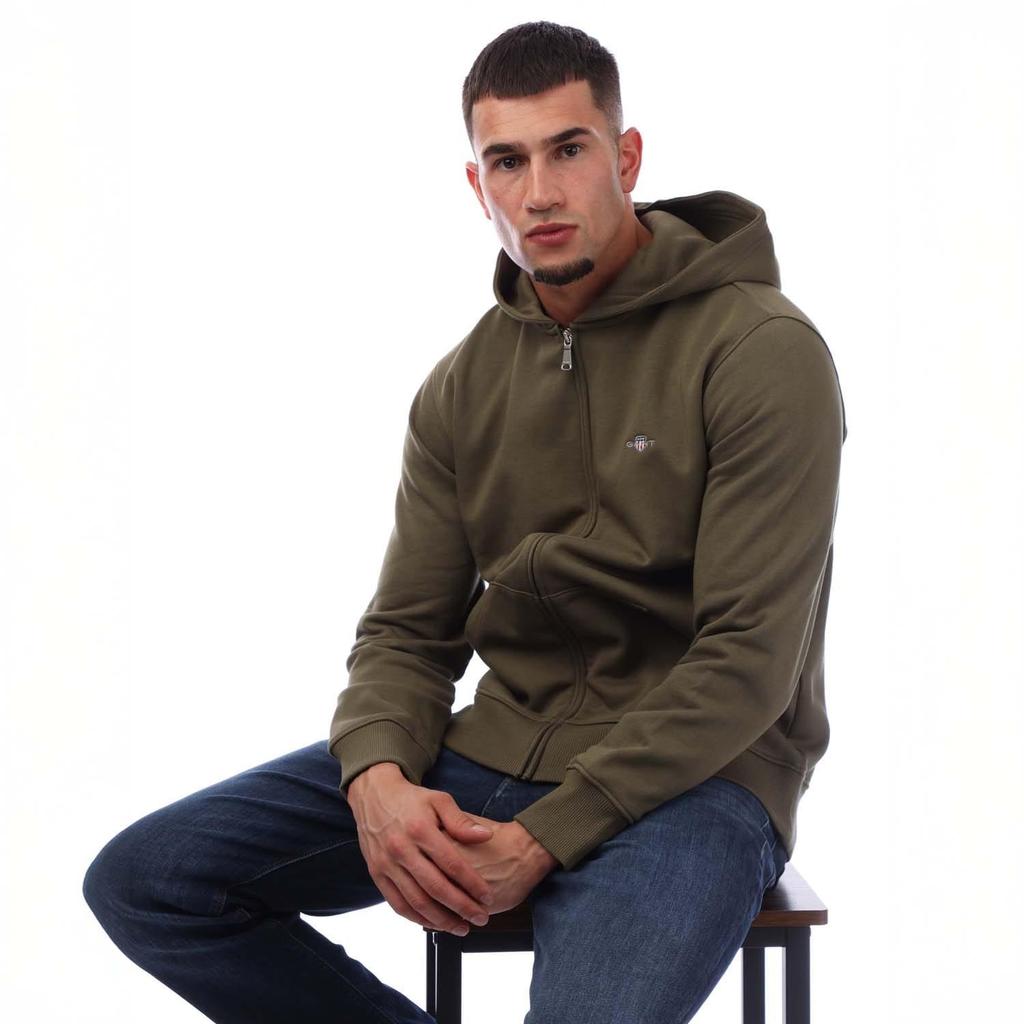 Gant Mens Shield Logo Full Zip Hoodie