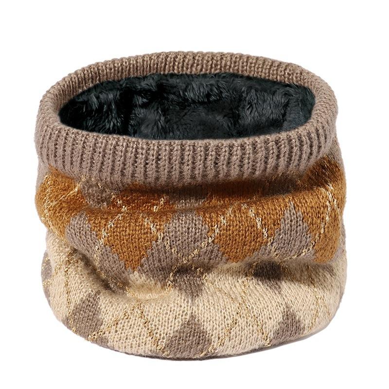 Unisex Winter Scarf Neck Warmer Thickened Fleece Outdoor Cycling Face Mask Versatile Knitted Neck Protection Overhead Scarf