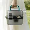 Chinchilla Cage Translucent Hamsters Travel Carry Case Large Capacity Breathable Hedgehog Pet Carrying Box With Water Bottle