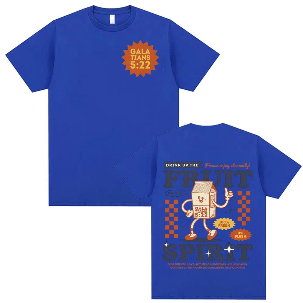 Retro Christian Fruit of The Spirit Jesus Tshirts Unisex Clothing Harajuku Aesthetic Bible T Shirt Unisex Summer Oversized Tshirt