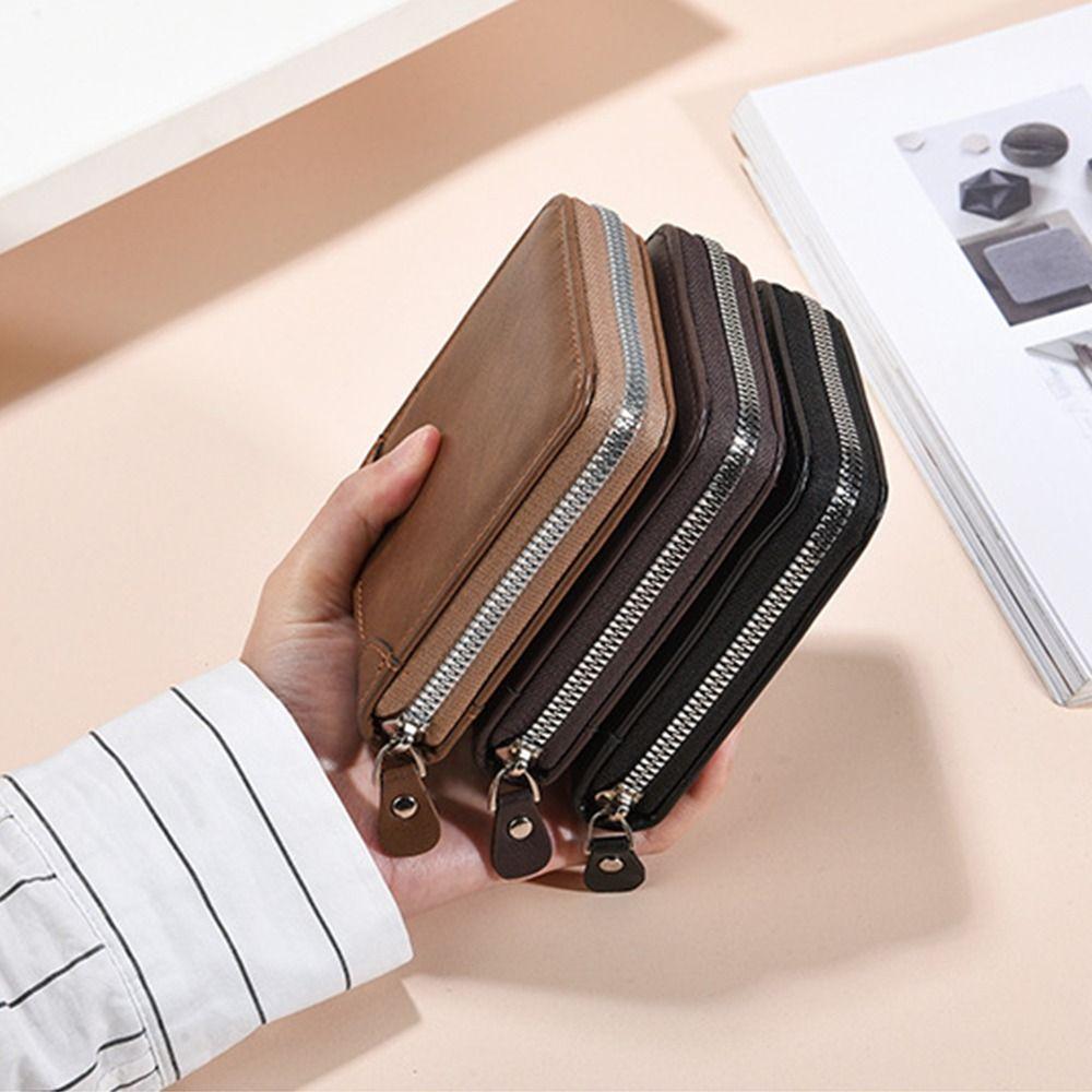 Pu Leather Men's Business Wallets Black Short Billfold Purse Fashion Men's Fold Wallets  Gift