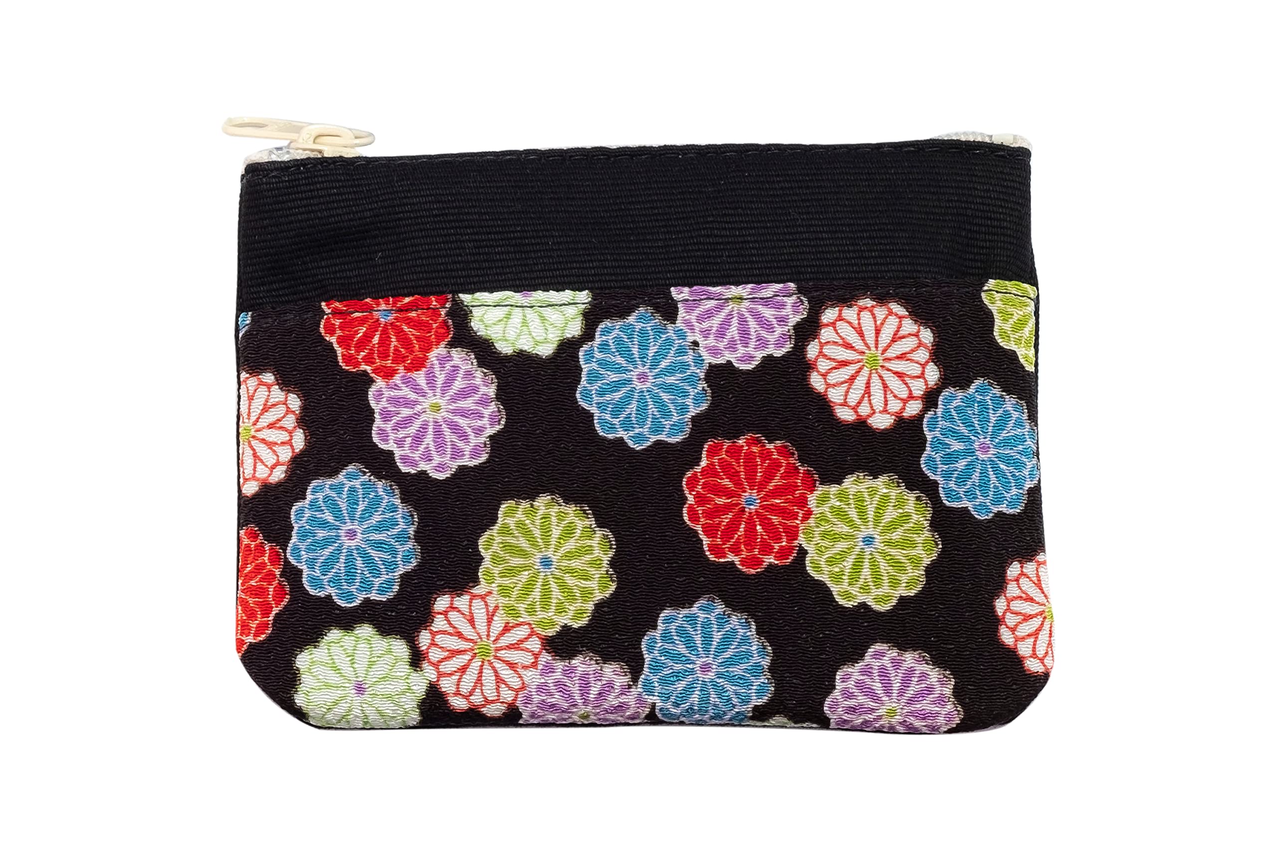 

Uni Made in Futago Chirimen Japanese Pattern Coin Case Small (0610-11) Seni, Japan, [Haikara Chrysanthemum, Black]