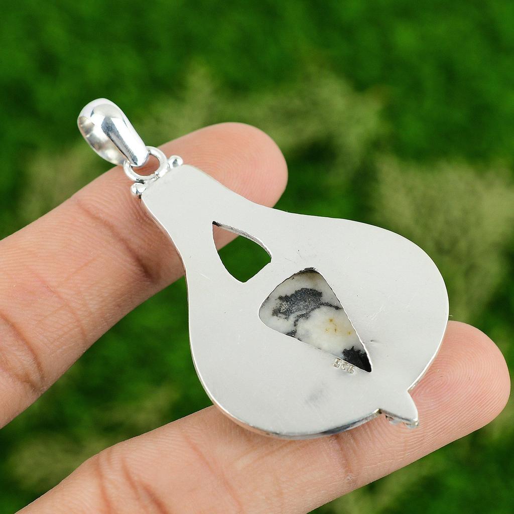 Daughters Day Sale Zebra Jasper Stone Sister Engagement Pendant Sterling Silver