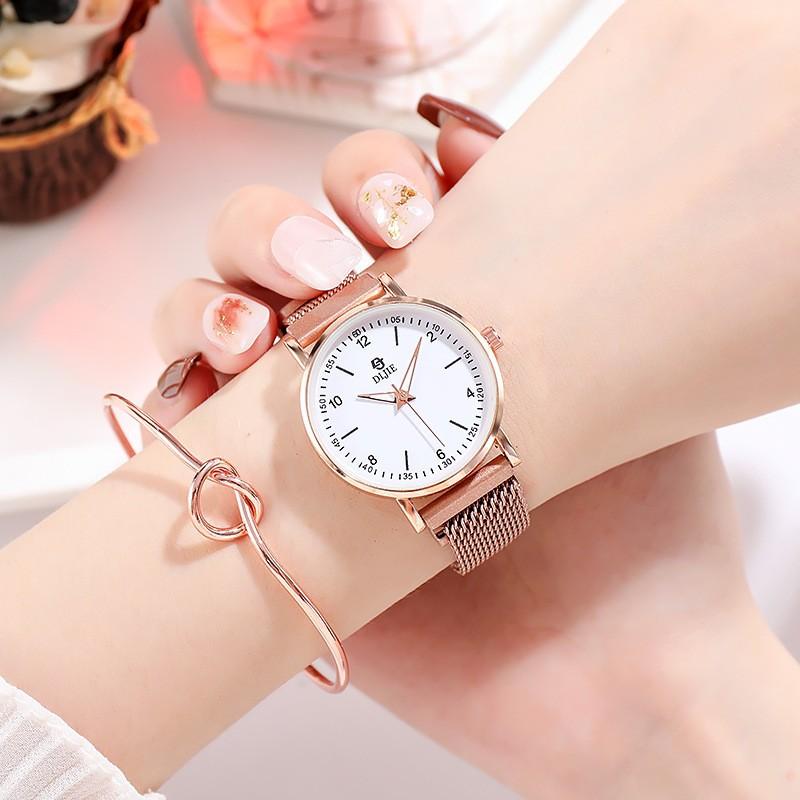 Simple Light Luxury Quartz Series Niche White Fashion Women'S Magnet Trend Girlfriend Gift Mori Series Wrist Watch
