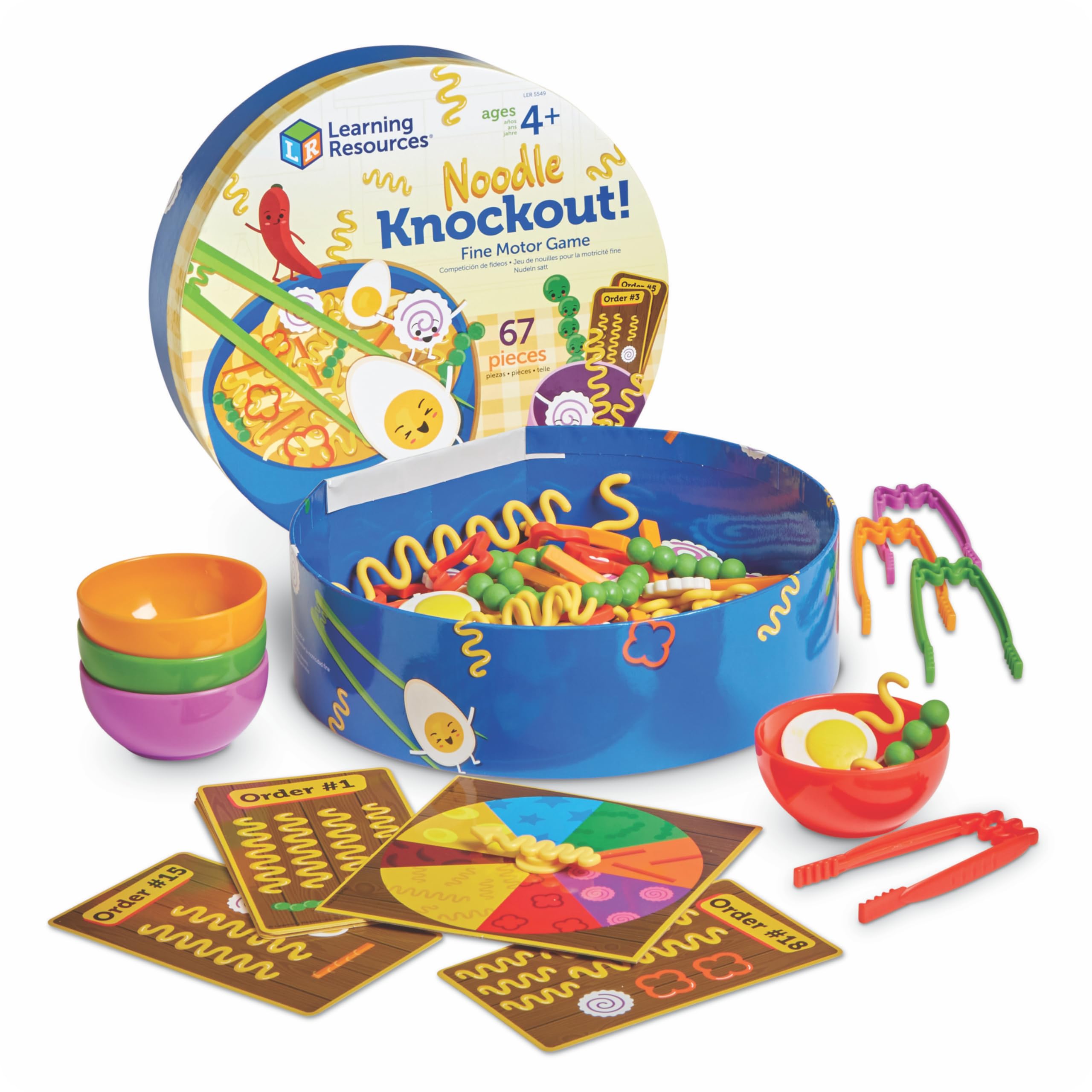 

Learning Resources Noodle Knockout Fine Motor Game, Fine Motor Skills Toy, 67 Pieces, Ages 4+