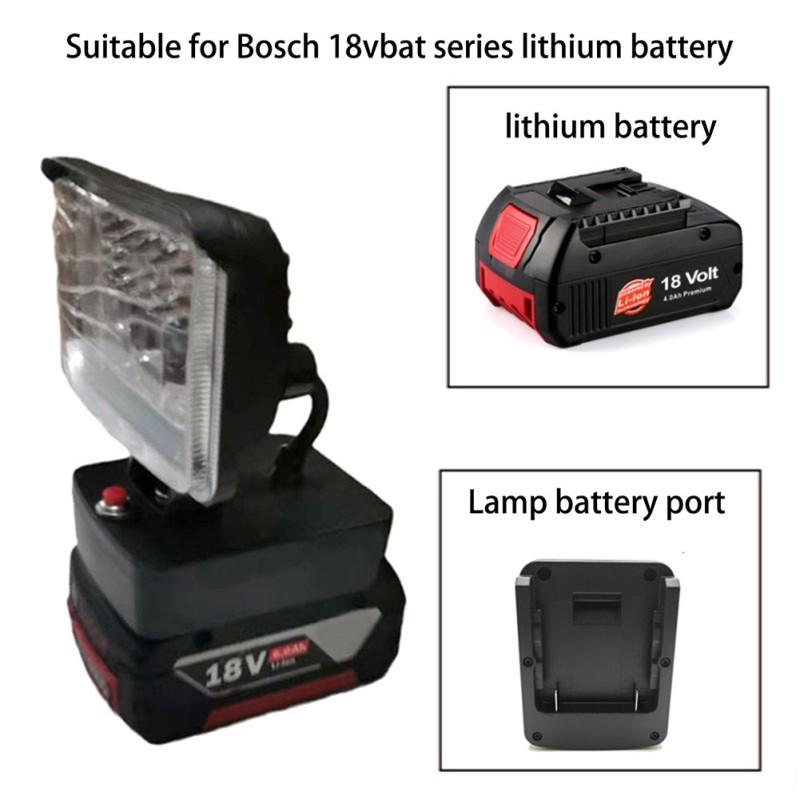 High Brightness Tool Light Compatible For Bosch 18v Bat Series Lithium Battery With Flash Outdoor