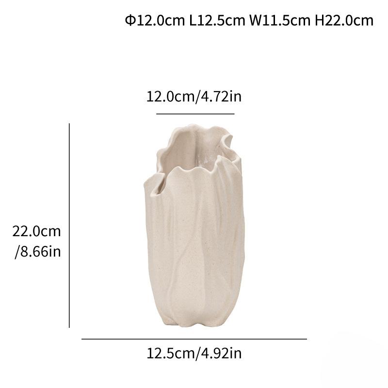 Creative Nordic Ceramic Irregular Vases, Home Living Room Desktop Office Decorations, Modern Minimalist, Flower Arrangement, 1Pc