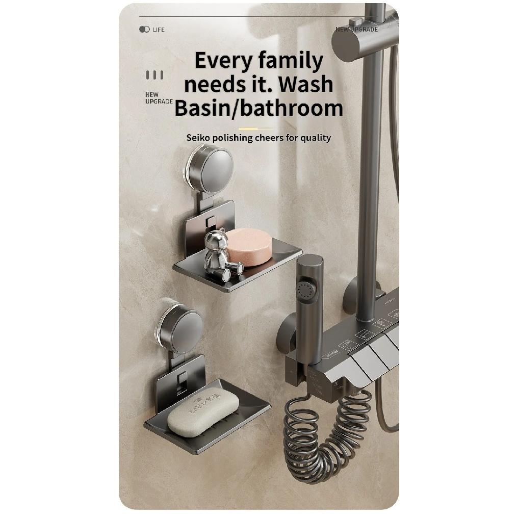 No-Drill Suction Cup storage rack soap storage rack Toilet drain box Wall-mounted bathroom soap storage rack Household soap box