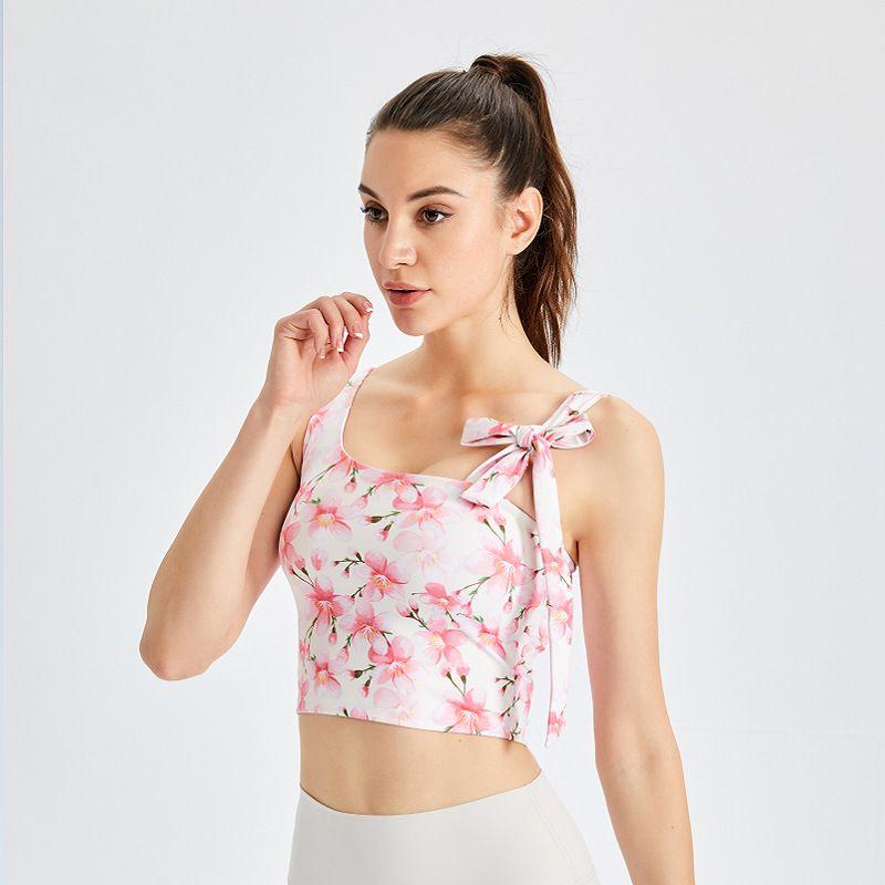 Fairy Temperament Beautiful Yoga Suit Vest Women 'S High-Grade Top Strap Chest Pad Quick-Drying Ice Silk Yoga Pants