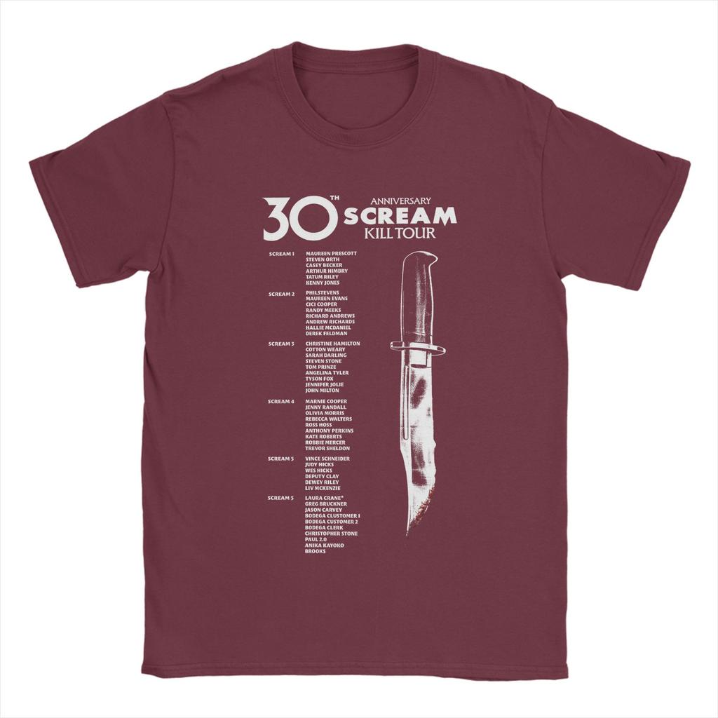 Leisure Scream th Anniversary Kill Tour TShirt for Unisex Crew Neck Cotton T Shirts Short Sleeve Tees Printing Clothing