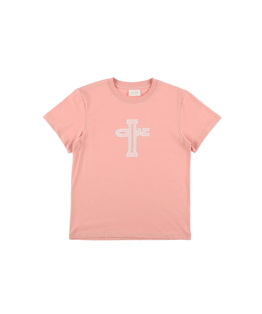 EPISODE UNTITLED Lace Applique Logo Crop Top Pink