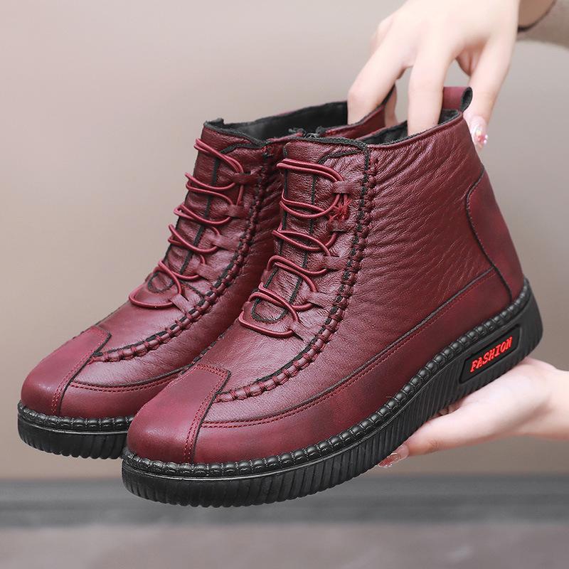 Herbst Winter Damen Thermostiefel Plus samtverdickte flache rutschfeste Freizeitschuhe