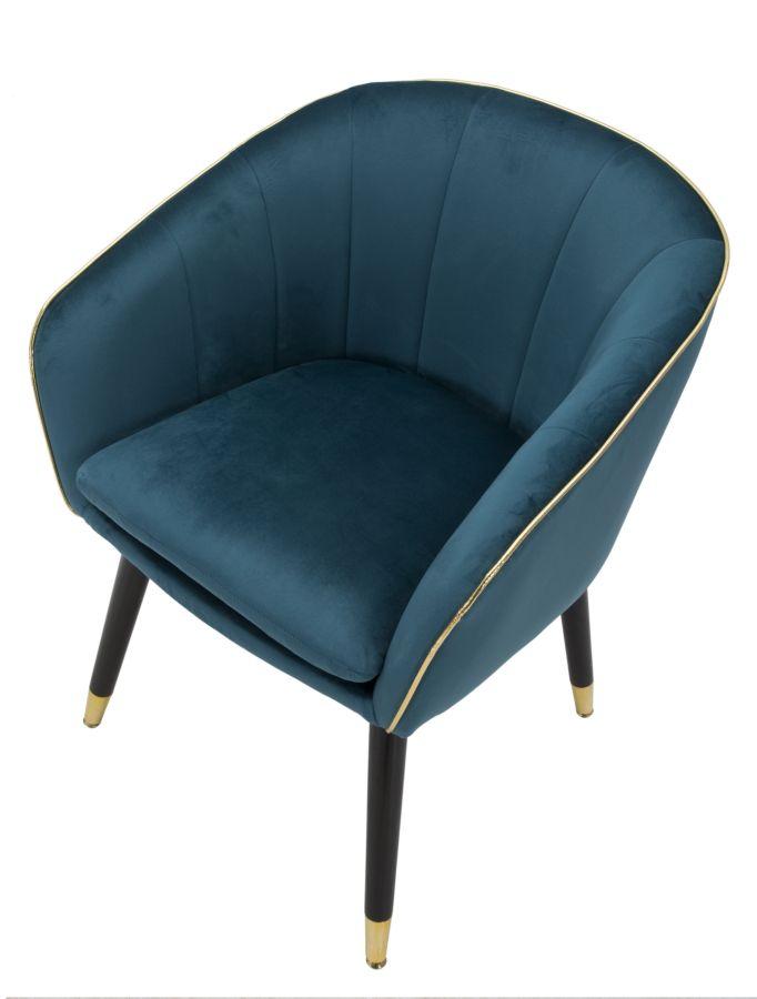Armchair Paris Teal Gold Cm 62X58X78