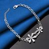 925 Sterling Silver 8-inch Exquisite Flower Bracelet, Fashionable Women's Accessories, Wedding Party Jewelry