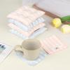 Stripes Polka Dot Coasters Portable Square Cotton Cloth Insulation Pad Soft Hanging Drink Coasters Photography Props