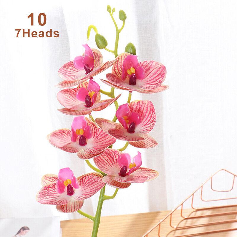 Artificial Butterfly Orchid Flower Bunch Fake Phalaenopsis Wedding Party Decor