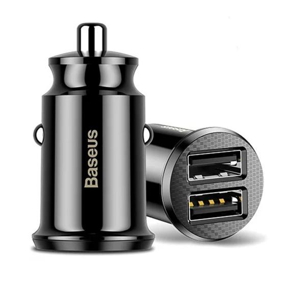 

Baseus Mini Dual USB 3.1A Автомобильное зарядное устройство с быстрой зарядкой, адаптер прикуривателя