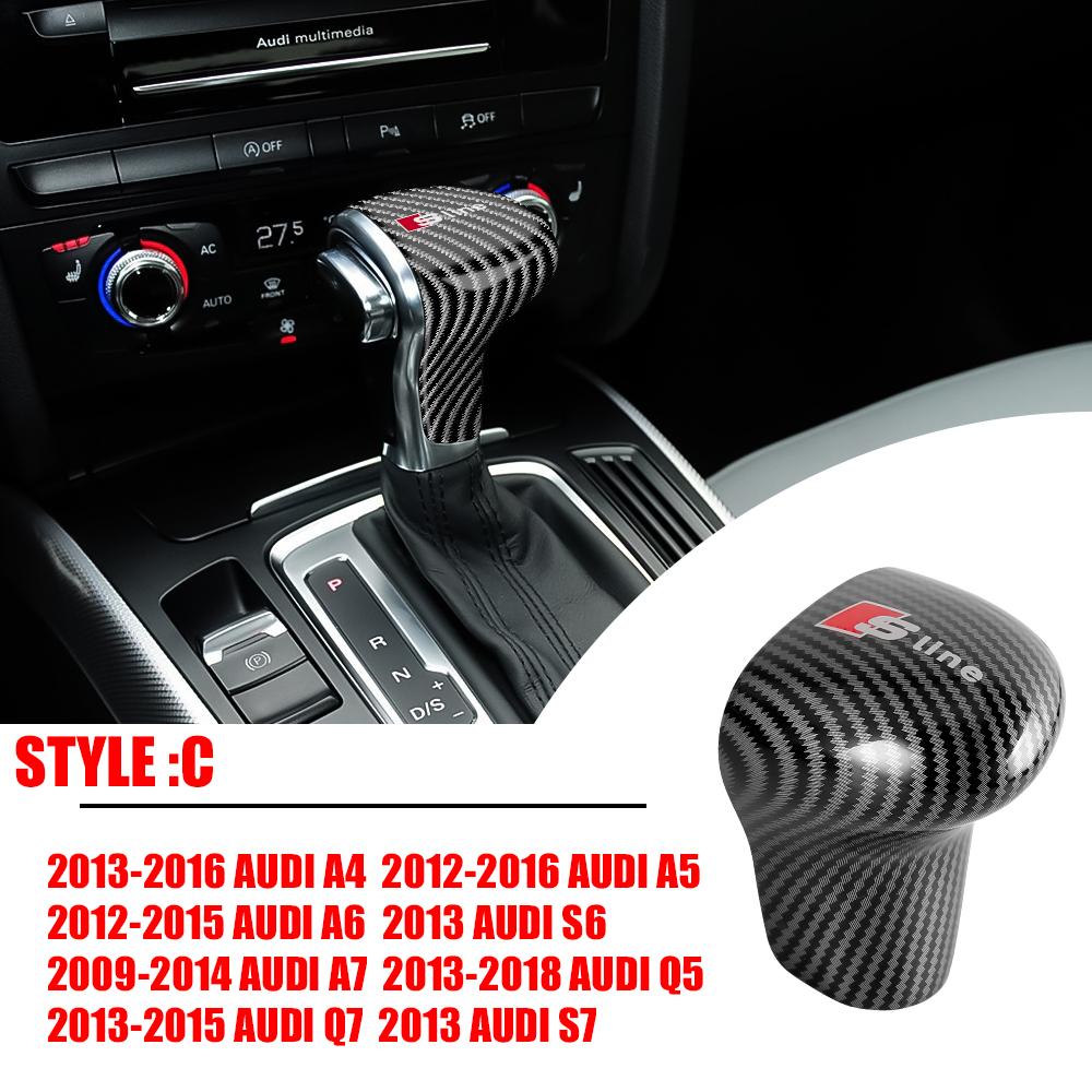 Car Emblem Gear Shift Knob Manual Gear Stick Head Shift Knob Cover Trim Sticker For 4IYEJ A3 2014-2018 A6L 2016-2018 A7 2015-2018