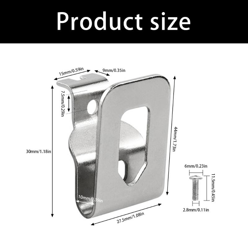 Metalowy Wieszak Narzędziowy Klips do Paska Hak Ze Śrubą Wytrzymały Hak Montowany z Boku Kompatybilny z Wieloma Narzędziami Elektrycznymi do Organizacji