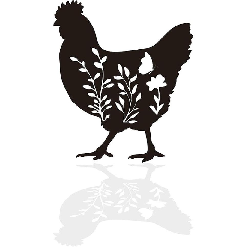 Chicken Coop Decor Fluffy Butt Hut Sign, Chicken Coop Sign Metal Funny Chicken Coop Decor, Rusty Farmhouse Wall Decor for Home Kitchen, 12.0  (Black) A