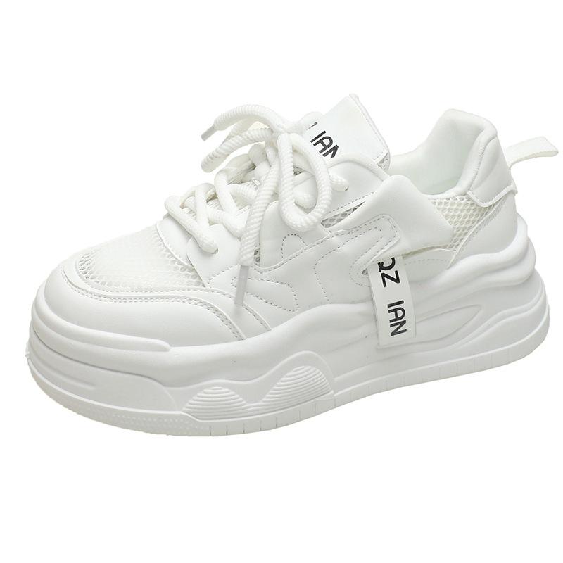 

2025 new spring and summer design sense Internet celebrity board shoes versatile thick sole heightening shoes thin casual breathable board shoes 40 білий