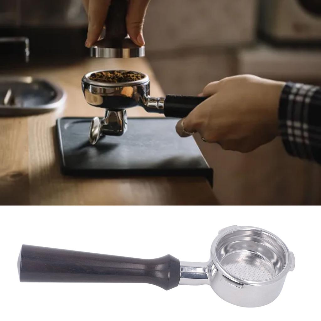 58 mm bottenlös portafilter Trähantag Rostfritt stål Korg Avtagbar 3-öron Kaffeporfiter för Barsetto