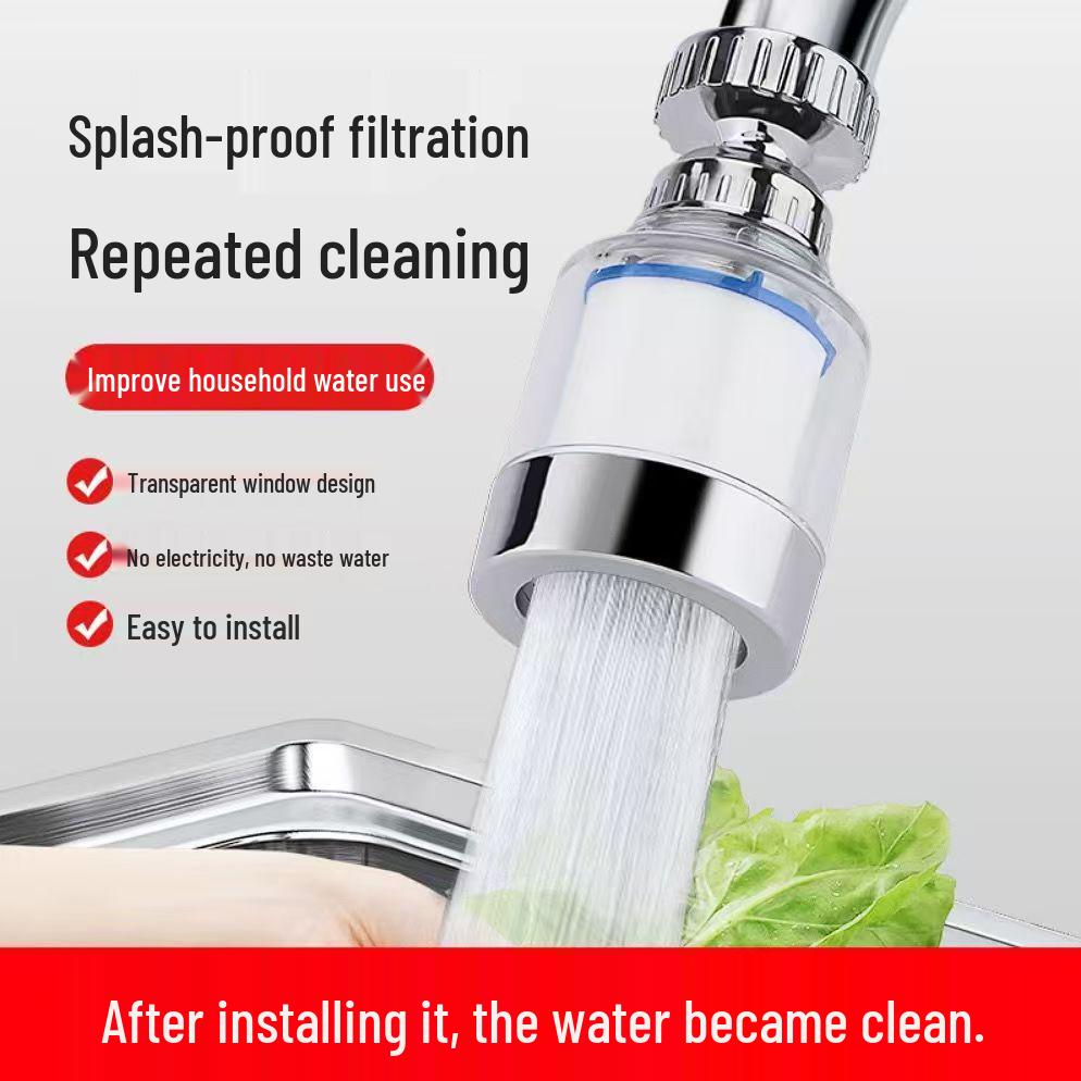 Universal 360° Swivel Faucet Water Filter & Anti-Splash Shower Head Connector