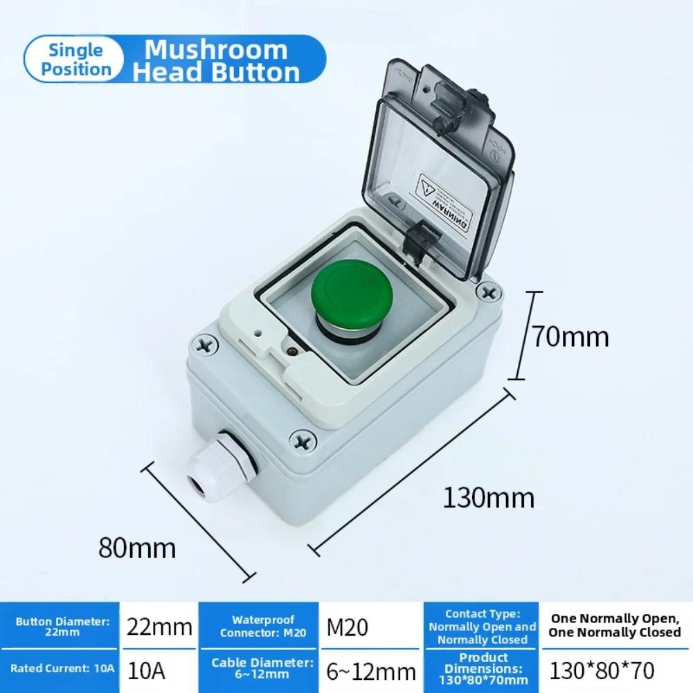 Waterproof Outdoor Control Box with Button Switch and Self Resetting Function Suitable for Start Stop Operations
