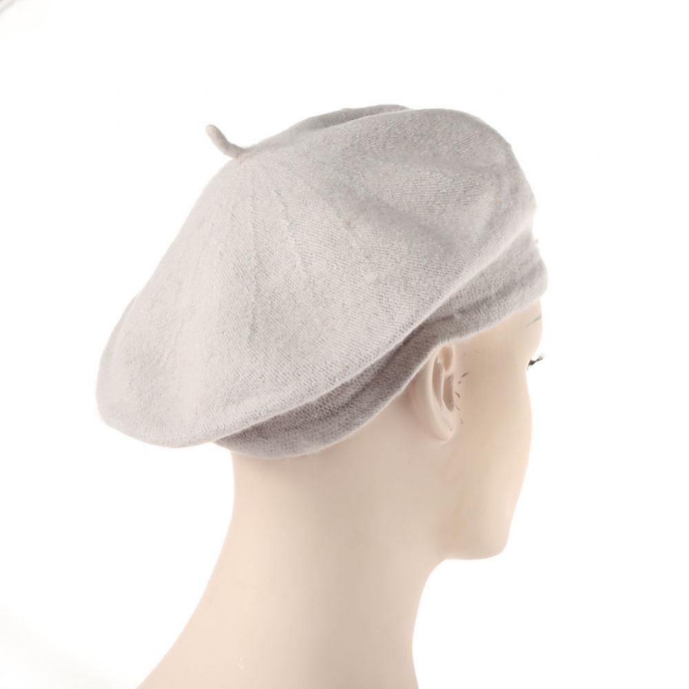 Women Girl Solid Color Warm Winter Beret French Artist Beanie Hat Ski Cap