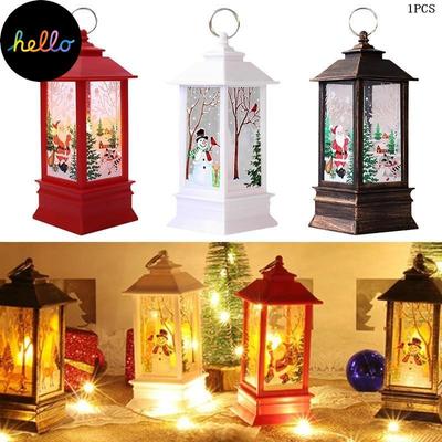 1 adet Ev Dekor Noel Dekorasyon Kırmızı Kerst Ev Işık Alev Işık LED Işık