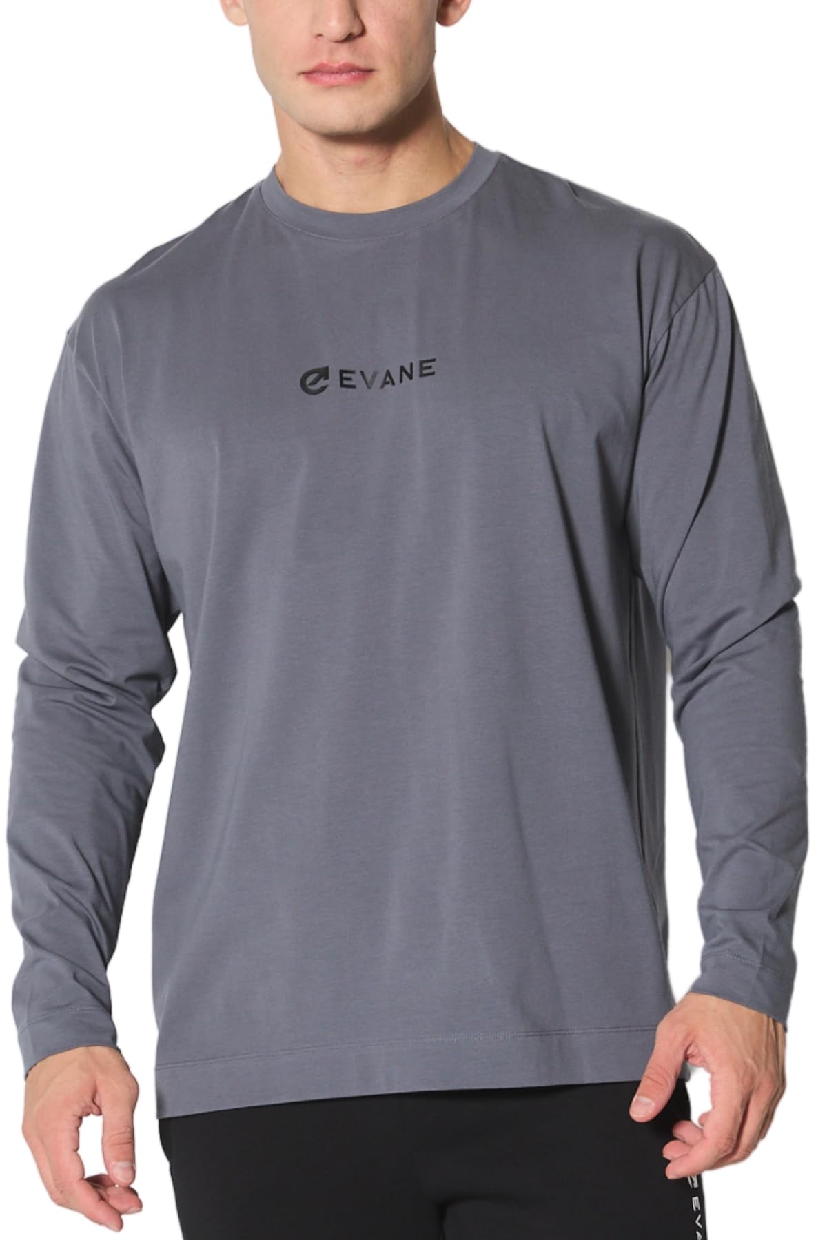 

EVANE Cotton Stretch Long Sleeve T-Shirt (L, C Gray)